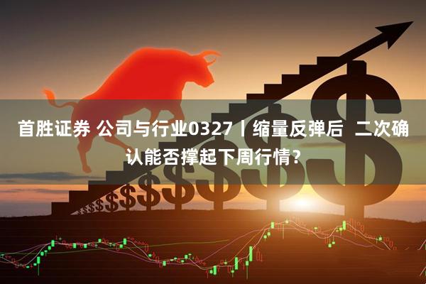 首胜证券 公司与行业0327丨缩量反弹后  二次确认能否撑起下周行情？